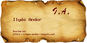 Ilyés Andor névjegykártya