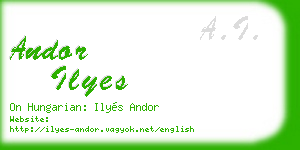 andor ilyes business card